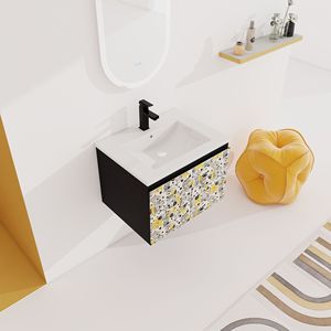 24-Inch <b>Wall</b> Mounted <b>Floating</b> Bathroom Vanity with Ceramic Sink & Soft-Close Cabinet Door Ready-to-Assemble (KD) Package - Product Image 6