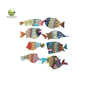 Adornos Colgantes de Madera con Temática Náutica, Estilo Art Deco, Ecológicos, Pintados a Mano, Animales Marinos Coloridos, Pez de Madera, Caballito de Mar - Product Image 6