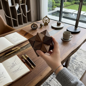 Puzzle en cubes imbriqués en bois de rose indien fait main |   Jeu de réflexion en bois pour stimuler le QI |   Jouet éducatif pour l'entraînement cérébral - Product Image 2