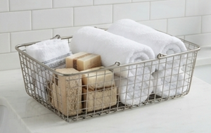Cesta de Almacenamiento de Alambre Metálico de Alta Calidad, Rectangular, con Asa, Simple, Multiusos, para Organización y Ordenación - Product Image 6