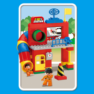 OXFORD Plastic Toddler <b>Fire</b> Station Building Blocks Set 125 Pieces for Kids Age 2-4 Years Adventure Play Made in Korea - Product Image 4