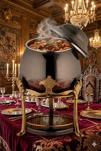 Luxury Affordable Stainless Steel <b>Buffet</b> Chafing Dish Single Piece Food <b>Warmer</b> with Glass Lid At Best Price - Product Image 3