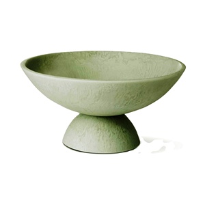 Bol sur pied moderne en résine vert sauge poli, fait main, texturé, écologique, compatible lave-vaisselle, pour fêtes et maison - Product Image 1