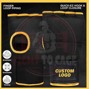 Guantes Interiores de Boxeo con Almohadillas de Gel y Logotipo Personalizado, Soporte para Muñeca, Vendas para Entrenamiento de MMA, Equipo de Entrenamiento de Gimnasio - Product Image 2