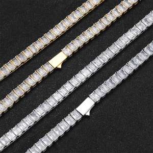 Pulsera de tenis de plata 925 con diamantes cultivados en laboratorio, chapada en oro, ligera, de lujo, para hombre y mujer, pieza de regalo llamativa - Product Image 4