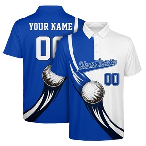 Chemises décontractées pour hommes de haute qualité OEM, manches courtes, boutonnées, longueur normale, séchage rapide, polyester, élasthanne, imprimées, pour le golf - Product Image 5