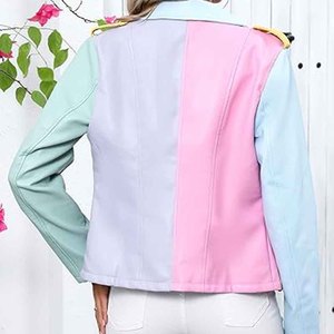 Chaqueta de Cuero para Mujer, Estilo Biker, Corte Ajustado, con Cierre, Ropa de Invierno Informal, Proveedor OEM Personalizado - Product Image 5