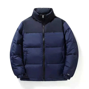 Men's Orange Black Solid Eco-friendly Front <b>Pocket</b> Puffer <b>Jacket</b> Stand Collar <b>Zipper</b> Closure Windproof Winter Casual Standard - Product Image 4