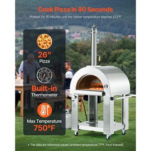 Forno Pizza Portatile da 26 Pollici a Doppia Alimentazione (Pellet e Gas) per Esterni, con Forno per Pizza in Cordierite Rinforzato - Product Image 2