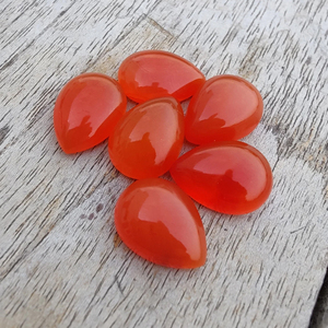 Pierre précieuse cabochon en cornaline de qualité AAA+, forme goutte d'eau, dos plat calibré, pierre non montée, toutes tailles disponibles - Product Image 4