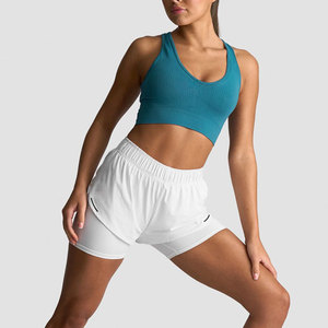 Top corto acanalado para mujer, sin costuras, transpirable, para verano, entrenamiento, fitness, deporte, correr. - Product Image 4
