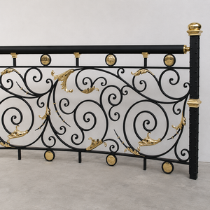 Balustrades et rampes en fer forgé sur mesure, rampes décoratives pour balcon et escalier, rampes métalliques extérieures pour villa et maison - Product Image 3