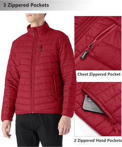 Veste matelassée d'hiver pour homme à prix abordable, qualité supérieure, écologique, imperméable, coupe-vent, col montant, manches longues, fermeture éclair frontale - Product Image 2