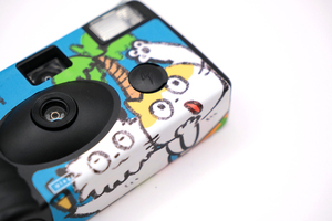 Cámara desechable personalizada con diseño de dibujos animados, 35 mm, manual, de un solo uso, con flash, para vacaciones de verano, color azul - Product Image 2