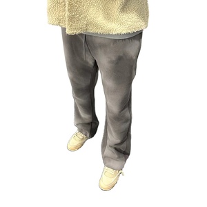 2025 personnalisé lavé à l'acide pantalon évasé de haute qualité Vintage coton pierre lavage pantalons de survêtement évasés pour hommes Streetwear plat respirant - Product Image 4