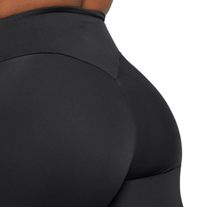 กางเกงโยคะเอวสูงพิมพ์โลโก้ตามสั่งสำหรับผู้หญิง กางเกงออกกำลังกายสีดำ ป้องกันการโป๊ยืด กางเกงออกกำลังกายไนลอนผสมสแปนเด็กซ์ ระบายอากาศได้ดี เหมาะสำหรับฟิตเนส - Product Image 6