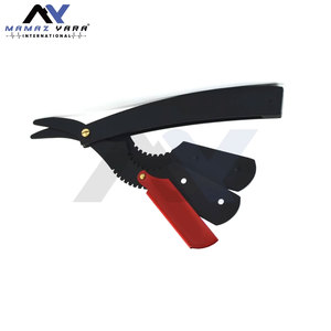 มีดโกนหนวดแบบตรงสีแดงและสีดำสำหรับร้านตัดผมมืออาชีพ - Product Image 3