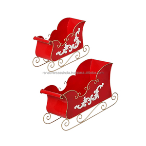 Trineo de metal de estilo moderno al por mayor Decoraciones de mesa de cesta de trineo de Papá Noel de Navidad más vendidas al precio más bajo - Product Image 6