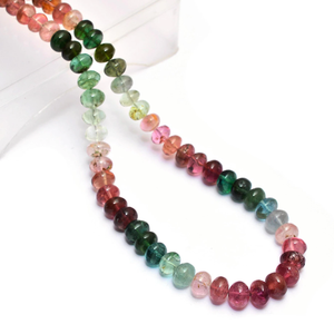 Cuentas redondas lisas de turmalina AAA+ de 7mm-8mm, turmalina natural multicolor, piedras preciosas sueltas para la fabricación de joyería. - Product Image 4