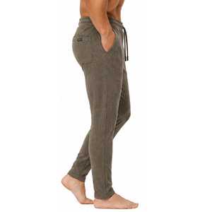 <b>Mens</b> Waffle Knitted <b>Trousers</b> Slim Fit Casual Jogger Pants Soft Textured Fabric <b>Elastic</b> Waist Custom Sports Training Bottoms - Product Image 5