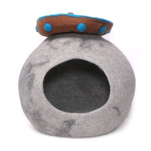 Niche ronde en feutre pour chat, vente en gros, fournisseur de lits pour chat en laine - Product Image 1