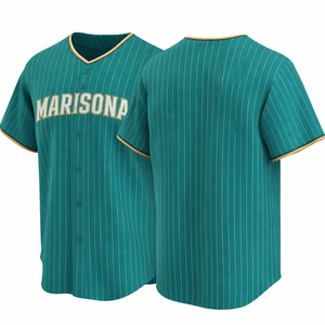 Camiseta de Béisbol Personalizada con Bordado, Cuello en V, Manga Corta, Secado Rápido, Transpirable, Antibacteriana, 100% Poliéster para Clubes y Equipos - Product Image 1