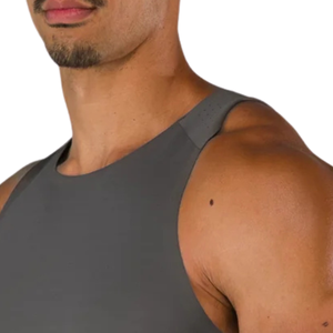 Débardeur de sport gris pour homme, à séchage rapide, sans manches, pour la salle de sport, l'entraînement et la course à pied - Product Image 3