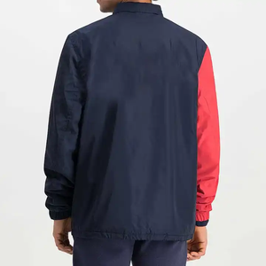 Veste Coach Bicolore Rouge et Bleu Marine, Coupe Minimaliste, Style Casual Streetwear, Coupe-Vent pour Hommes et Femmes Actifs - Product Image 4