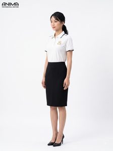 Luxury Premium University Uniform White <b>Polo</b> Shirt <b>Women</b> Cotton Embroidered Logo - Product Image 3