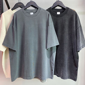 <b>Oversized</b> Unisex Solid Color Polyester Jersey Long Sleeve <b>V</b>-<b>neck</b> Casual <b>T</b>-<b>Shirt</b> Puff Printing Color Blocked Street Style - Product Image 5