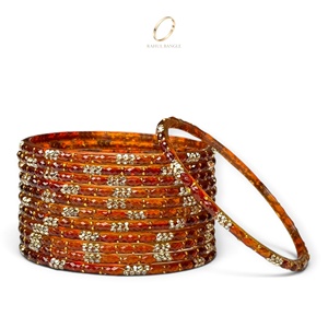 Collection Export : Bracelets en Verre Décoratifs Goutte de Pluie Cachemiri pour Femme, Plaqué Or, Zircon, pour Mariage, Importateurs de Mode - Product Image 3