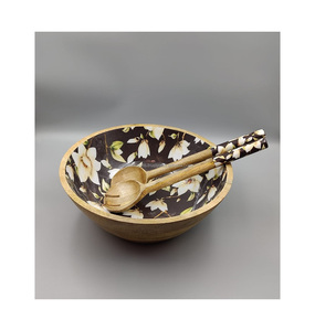 Cuencos de vajilla de madera de acacia pulida personalizados, servicio de alta resina para fiestas en casa, lujo moderno único, ecológico para - Product Image 3