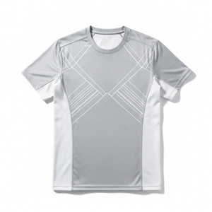 Camiseta Deportiva con Cuello en V y Logotipo Personalizado, Malla de Poliéster Transpirable, para Gimnasio y Entrenamiento, Pedido al por Mayor, Precio Económico, Suministro de Ropa Deportiva - Product Image 1