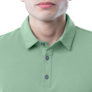 Polo de golf pour homme, coupe ajustée, séchage rapide, polyester et élasthanne, sublimation personnalisée, sans col, design logo. - Product Image 3