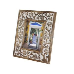 Venta al por mayor de marcos de fotos de madera decorativos tallados a mano 4x6 5x7 8x10 A4 A2 tamaños pulidos para la decoración de la habitación regalo - Product Image 4