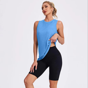 Nouveau design – Débardeur court sans manches pour femme, respirant, séchage rapide, écoresponsable, en Spandex/Coton, pour le fitness et le yoga, léger - Product Image 1
