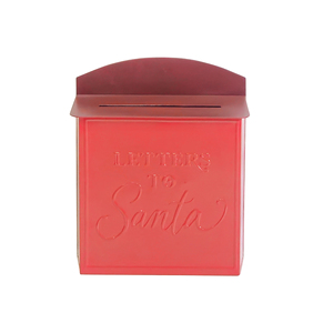 Vintage Red Metal Mailbox Letters To Santa Embossed Wall Mount Outdoor Christmas Letter <b>Box</b> Home Holiday Decor - Product Image 2