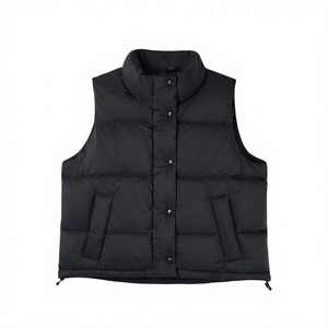 Chaleco de moda para mujer, estilo coreano, informal, con cremallera, cuello alto, sin mangas, para otoño e invierno - Product Image 5