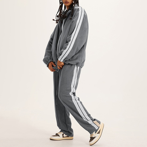 Spring New Fashion Two Piece Set for <b>Woman</b> Color Block Long Sleeve Zipper <b>Jacket</b> and Skinny Leggings Tracksuit - Product Image 2