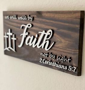 งานศิลปะติดผนังไม้แกะสลักข้อพระคัมภีร์ <span class=keywords><strong>คำ</strong></span>พูดของคุณ ศรัทธาของคุณ - Product Image 5