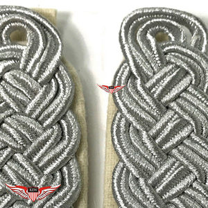 KEW Vintage Epaulettes Style Grey <b>Braided</b> on white back Shoulder Boards Durable Garment <b>Accessories</b> - Product Image 2