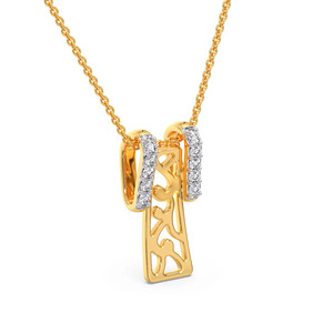 Collar con Colgante de Diamante Arquitectónico Geométrico de Trabajo Abierto - Product Image 2