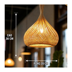Lampe suspendue rustique en rotin, faite à la main, luminaire suspendu tissé naturel, luminaire décoratif de plafond, marque privée, vente en gros personnalisée - Product Image 4