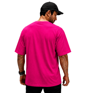 T-shirt surdimensionné pour homme 100 % coton rose framboise, col rond, manches courtes, respirant, décontracté, pour la gym, le streetwear et l'entraînement - Product Image 2