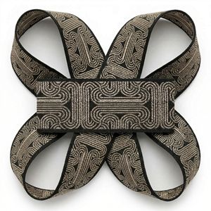 Neelkamal Industries Cinta Jacquard Geométrica Dorada de 50 MM, Cinta Metálica Tejida con Diseño Romano para Lazos, Prendas, Cinturillas y Bolsos - Product Image 4