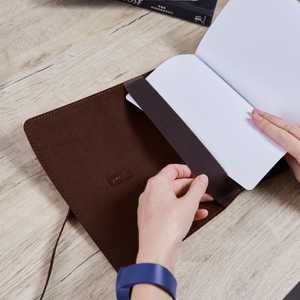 Couverture de carnet de notes de luxe en cuir véritable rechargeable avec protection, étui pour journal, support d'écriture pour professionnels NBC-0071 - Product Image 2