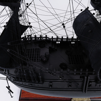 Modèle de bateau pirate en bois noir, artisanat ancien et moderne, grand, durable, gravé, lavable, personnalisé, décoration de maison pour les fêtes, entièrement fini