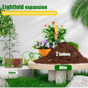 Bloque de Cáscara de Coco Orgánico Natural, Ecológico, Ligero y Biodegradable para Cultivo de Plantas de Jardín, con Alta Retención de Agua en el Suelo - Product Image 2