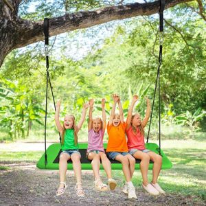 60-Inch Outdoor Platform Tree <b>Swing</b> with 2 Hanging Straps for Patio Use - Product Image 2