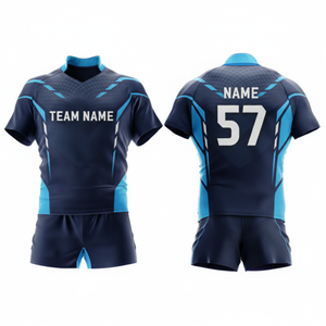 Uniforme de Rugby Sublimado Personalizado al por Mayor, Tela de Malla de Secado Rápido y Transpirable, Ropa Deportiva Unisex para Adultos con Nombre Personalizado - Product Image 1